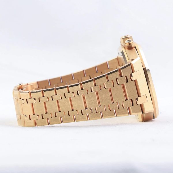 【Super Clone】Audemars Piguet Royal Oak Chronograph 41MM Rose Gold Bracelet – Black Dial