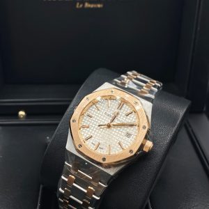 【Super Clone】Audemars Piguet Royal Oak Selfwinding Silver dial, 37mm, Steel and 18k Rose gold,