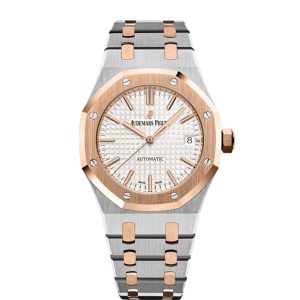 【Super Clone】Audemars Piguet Royal Oak Selfwinding Silver dial, 37mm, Steel and 18k Rose gold,