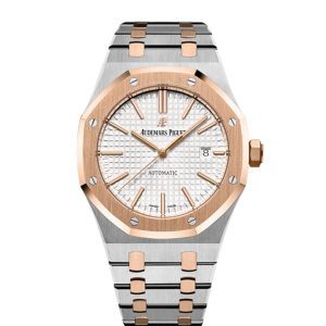 【Super Clone】Audemars Piguet Royal Oak Selfwinding Silver dial, 41mm, Steel and 18k Rose gold,