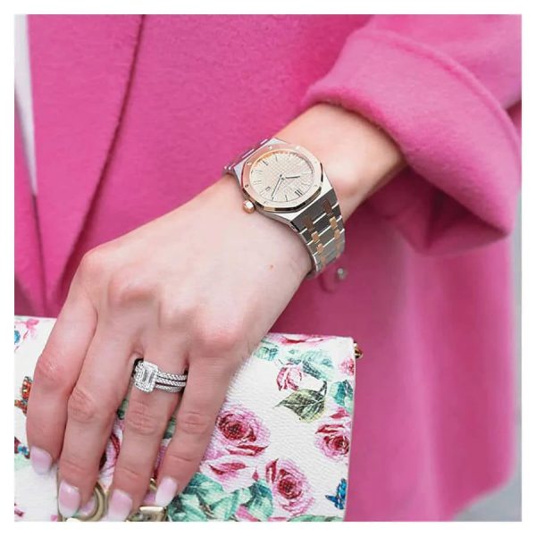 【Super Clone】Audemars Piguet Two Tone 33MM Royal Oak Automatic Watch for Womens
