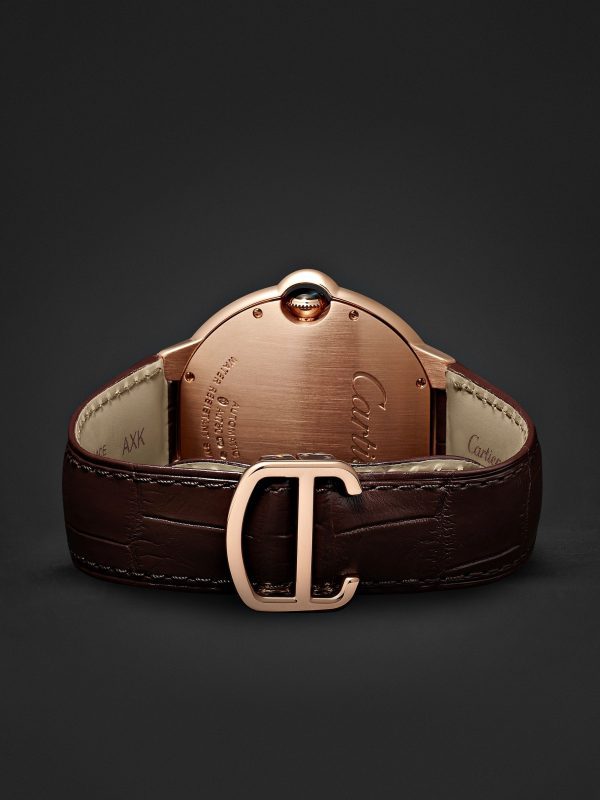 【Super Clone】Automatic 42mm 18-Karat Pink Gold and Alligator Watch, Ref. No. CRWGBB0017