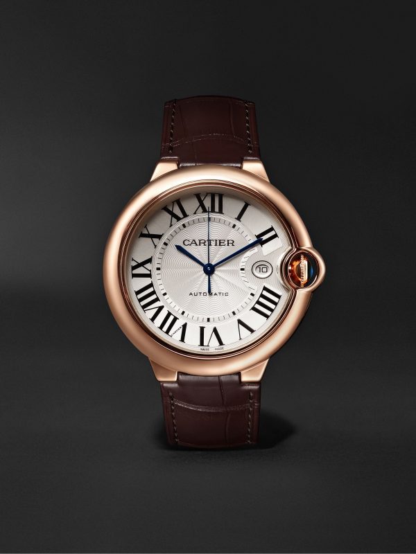 【Super Clone】Automatic 42mm 18-Karat Pink Gold and Alligator Watch, Ref. No. CRWGBB0017