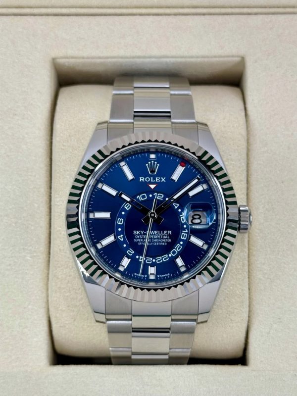 【Super Clone】12A RLX Sky-Dweller 42mm Stainless Steel Blue Dial Oyster - 336934