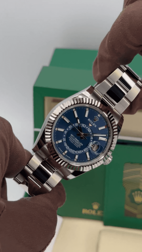 【Super Clone】12A RLX Sky-Dweller 42mm Stainless Steel Blue Dial Oyster - 336934