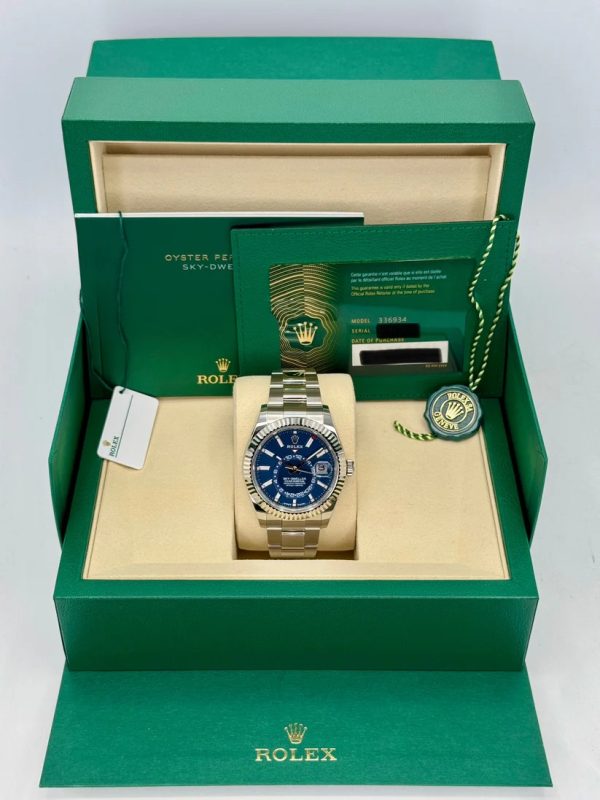 【Super Clone】12A RLX Sky-Dweller 42mm Stainless Steel Blue Dial Oyster - 336934