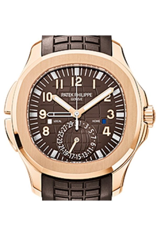 【Super Clone】Patek Philippe Aquanaut Brown Embossed Arabic Dial Rose Gold Composite Men's Watch 5164R-001