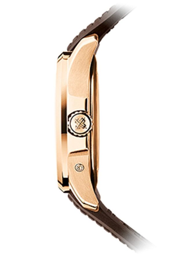 【Super Clone】Patek Philippe Aquanaut Brown Embossed Arabic Dial Rose Gold Composite Men's Watch 5164R-001