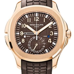 【Super Clone】Patek Philippe Aquanaut Brown Embossed Arabic Dial Rose Gold Composite Men's Watch 5164R-001