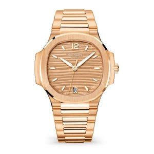【Super Clone】Patek Philippe Nautilus Rose Gold 7118-1R-010 with Golden Brown Opaline dial