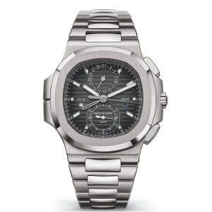 【Super Clone】Patek Philippe Nautilus Travel Time Chronograph Stainless Steel Automatic Men's Watch 5990-1A-001
