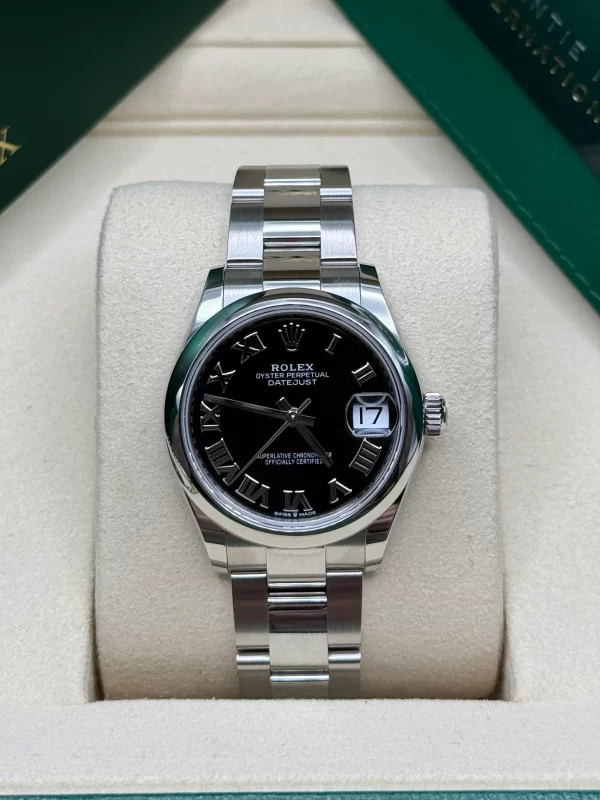 【Super Clone】RLX Datejust m278240-0001/0002 31mm Black Roman Domed Bezel Oyster Oystersteel