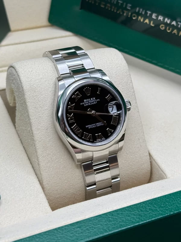 【Super Clone】RLX Datejust m278240-0001/0002 31mm Black Roman Domed Bezel Oyster Oystersteel
