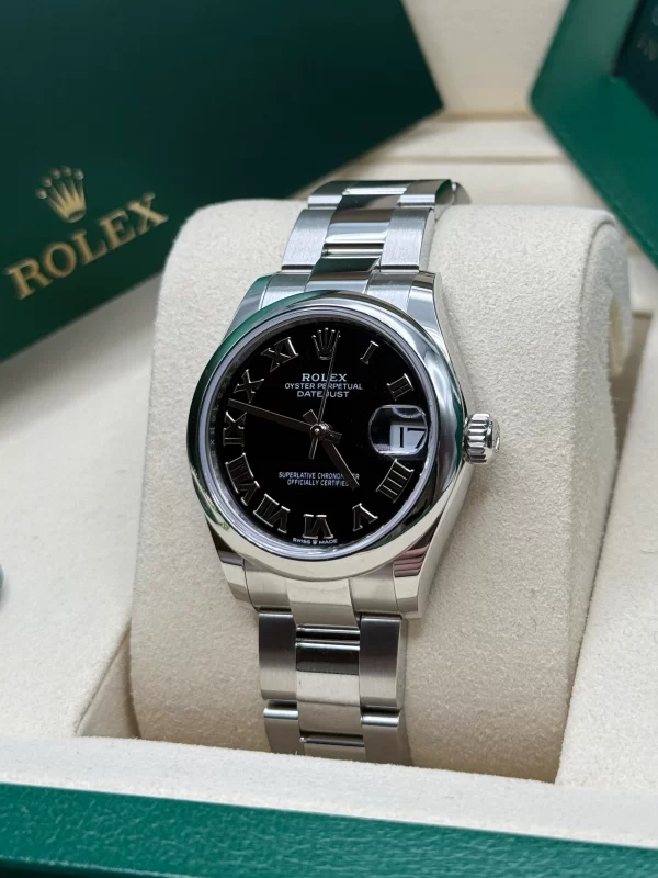 【Super Clone】RLX Datejust m278240-0001/0002 31mm Black Roman Domed Bezel Oyster Oystersteel