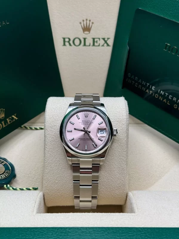 【Super Clone】RLX Datejust m278240-0007/0008 31mm Pink Index Domed Bezel Oyster Oystersteel