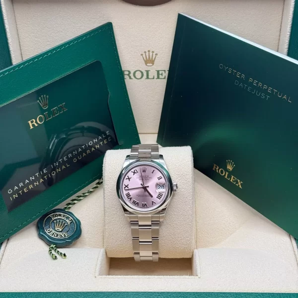 【Super Clone】RLX Datejust m278240-0013/0014 31mm Pink Roman Domed Bezel Oyster Oystersteel