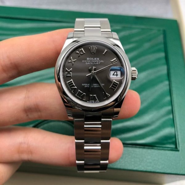 【Super Clone】RLX Datejust m278240-0015/0016 31mm Dark Grey Roman Domed Bezel Oyster Oystersteel
