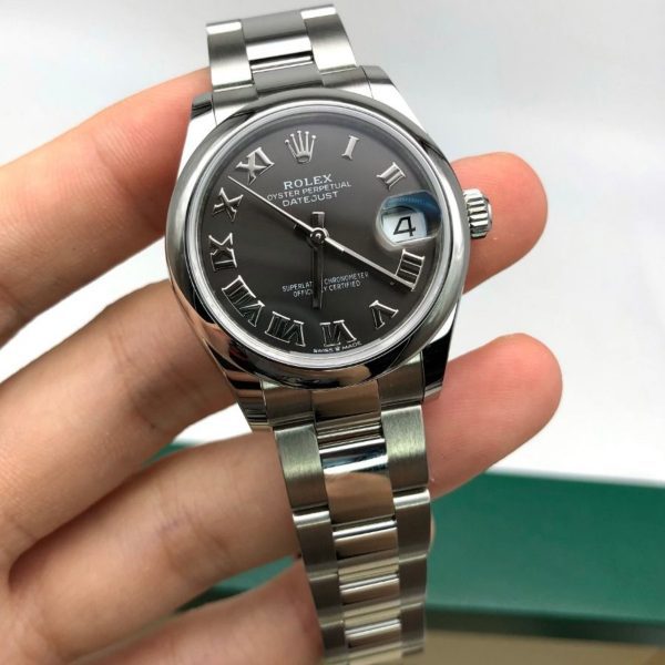 【Super Clone】RLX Datejust m278240-0015/0016 31mm Dark Grey Roman Domed Bezel Oyster Oystersteel