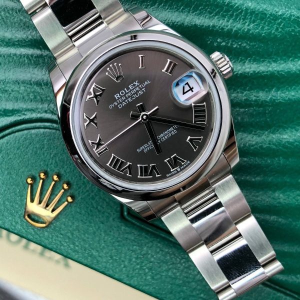 【Super Clone】RLX Datejust m278240-0015/0016 31mm Dark Grey Roman Domed Bezel Oyster Oystersteel