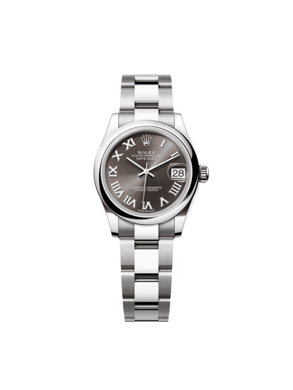 【Super Clone】RLX Datejust m278240-0015/0016 31mm Dark Grey Roman Domed Bezel Oyster Oystersteel