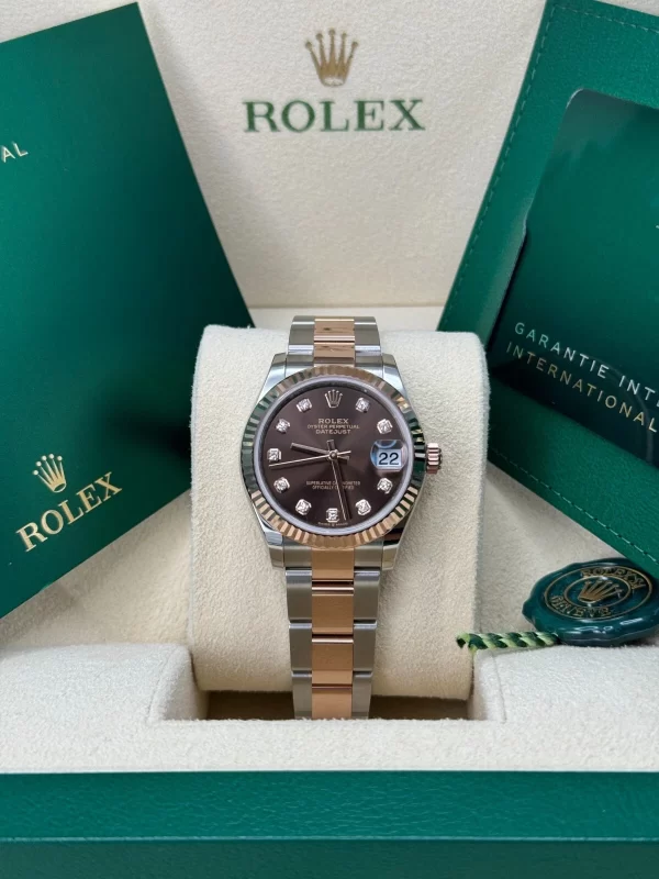 【Super Clone】RLX Datejust m278271-0027/0028 Chocolate 31mm Dial Oyster Bracelet Watch