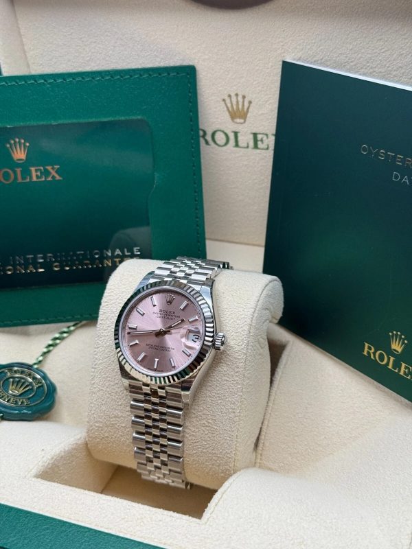 【Super Clone】RLX Datejust m278274-0013/0014 Pink Dial 31mm Fluted Bezel Oyster Bracelet