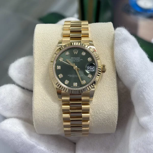 【Super Clone】RLX Datejust m278278-0011 Olive Green 31mm Dial President Bracelet Watch