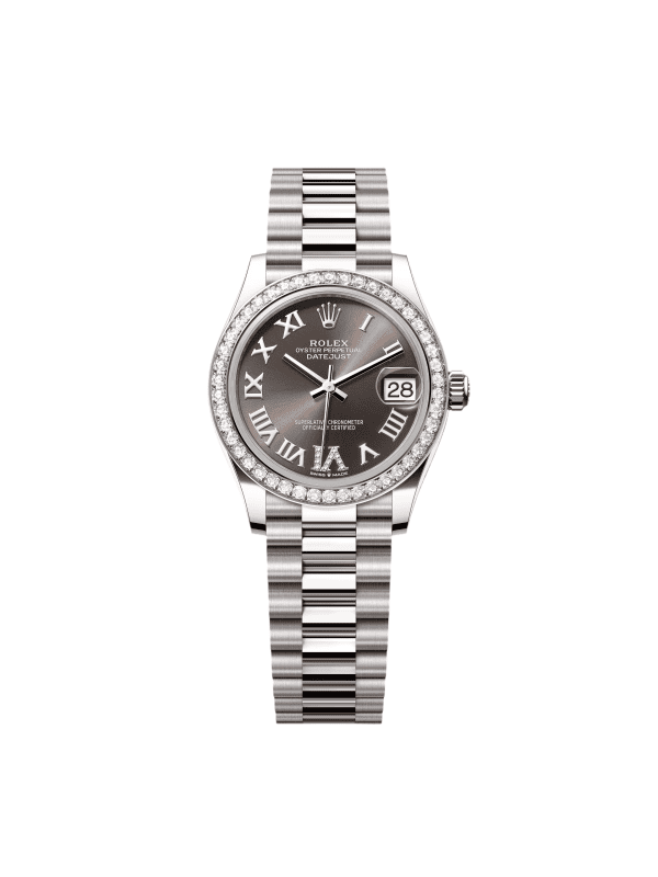 【Super Clone】RLX Datejust m278289RBR-0020 Dark Grey Dial White Gold President