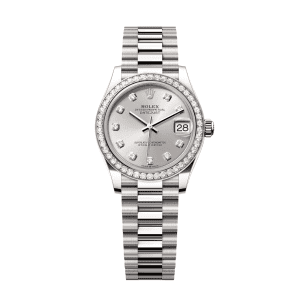 【Super Clone】RLX Datejust m278289RBR-0021 Silver Dial White Gold President Watch