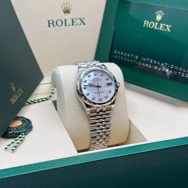 【Super Clone】RLX Datejust m278344-0005/0006 Mother-of-Pearl Dial 31mm Domed Diamond Oyster Watch