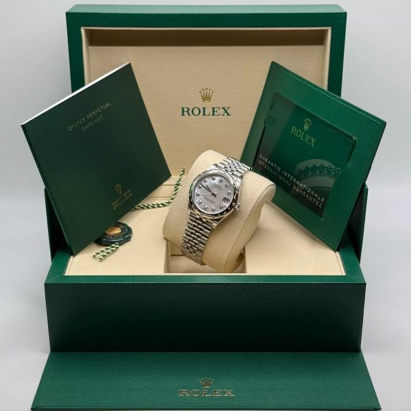 【Super Clone】RLX Datejust m278344-0005/0006 Mother-of-Pearl Dial 31mm Domed Diamond Oyster Watch