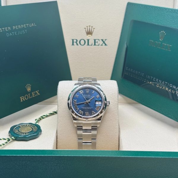 【Super Clone】RLX Datejust m278344-0035/0036 Bright Blue Dial 31mm Domed Diamond Oyster Watch
