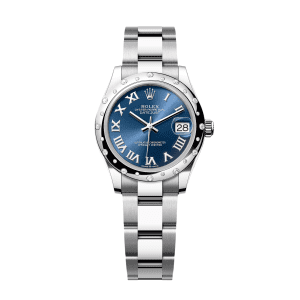 【Super Clone】RLX Datejust m278344-0035/0036 Bright Blue Dial 31mm Domed Diamond Oyster Watch
