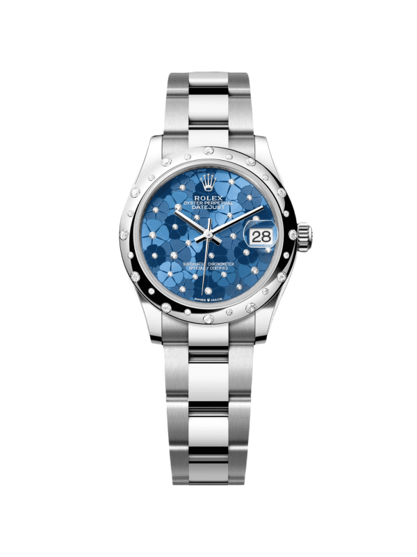【Super Clone】RLX Datejust m278344-0037/0038 Blue Floral Motif Dial 31mm Oyster