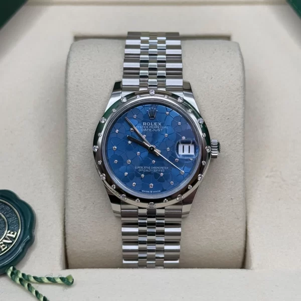 【Super Clone】RLX Datejust m278344-0037/0038 Blue Floral Motif Dial 31mm Oyster