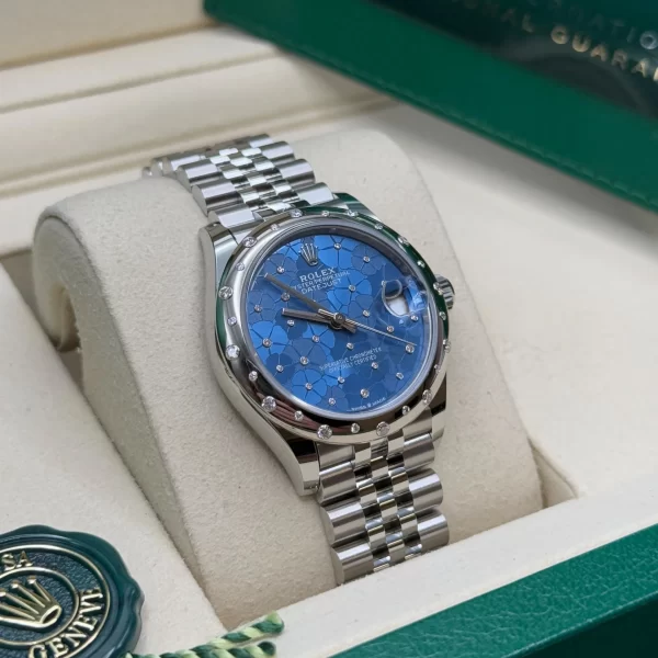 【Super Clone】RLX Datejust m278344-0037/0038 Blue Floral Motif Dial 31mm Oyster