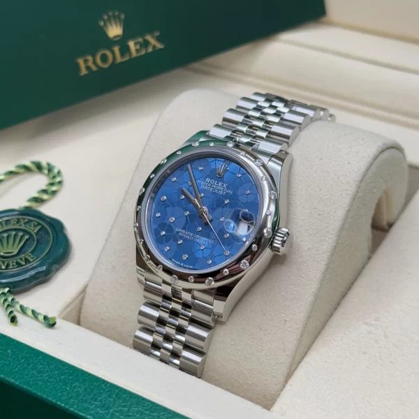 【Super Clone】RLX Datejust m278344-0037/0038 Blue Floral Motif Dial 31mm Oyster