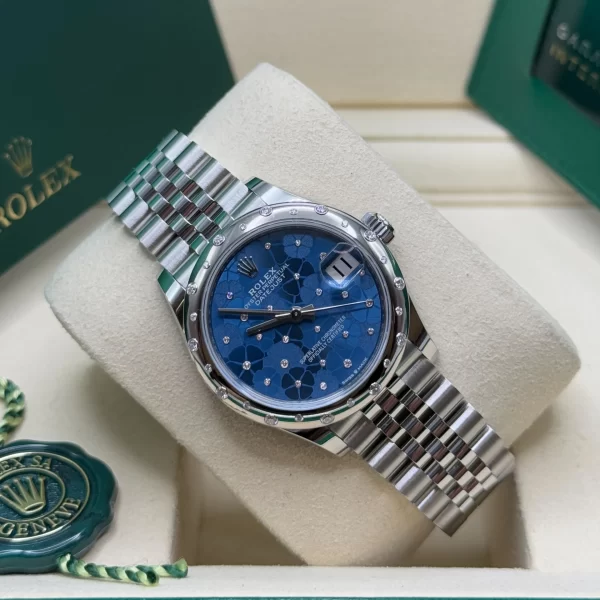 【Super Clone】RLX Datejust m278344-0037/0038 Blue Floral Motif Dial 31mm Oyster