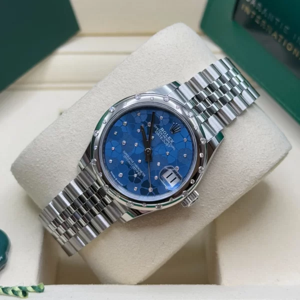【Super Clone】RLX Datejust m278344-0037/0038 Blue Floral Motif Dial 31mm Oyster