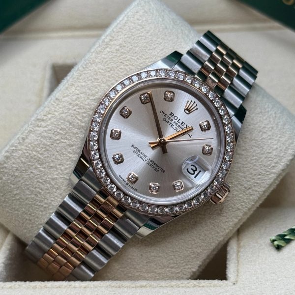 【Super Clone】RLX Datejust m278381-0015/0016 Silver Diamond Dial Diamond-Set Bezel 31mm