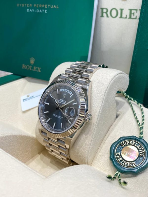 【Super Clone】RLX Day-Date 40mm Slate Diamonds Dial 228236-0013
