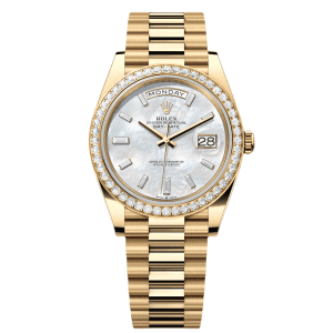 【Super Clone】RLX Day-Date 40mm White Mother-of-Pearl Dial President Watch 228348RBR-0046