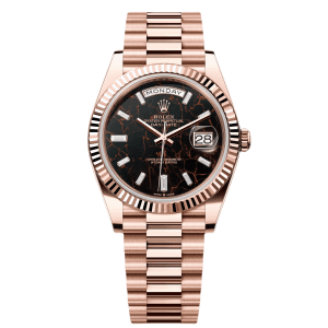 【Super Clone】RLX Day-Date "President" 40mm Everose Eisenkiesel Diamond Baguette Dial - 228235