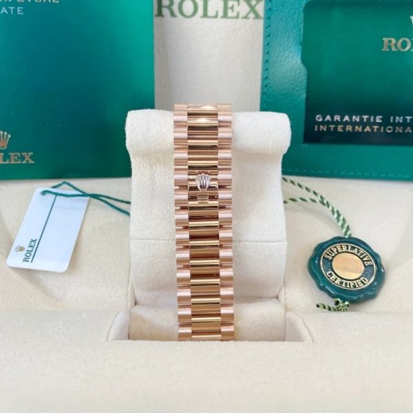【Super Clone】RLX Day-Date "President" 40mm Everose Eisenkiesel Diamond Baguette Dial - 228235