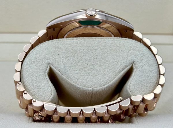 【Super Clone】RLX Day-Date "President" 40mm Everose Gold Chocolate Diamond Baguette Dial - 228235