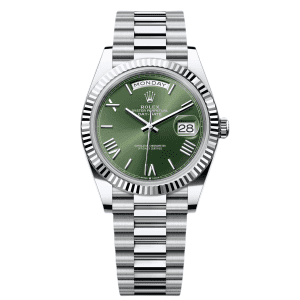 【Super Clone】RLX Day-Date "President" 40mm Platinum Green Olive Roman Dial - 228236
