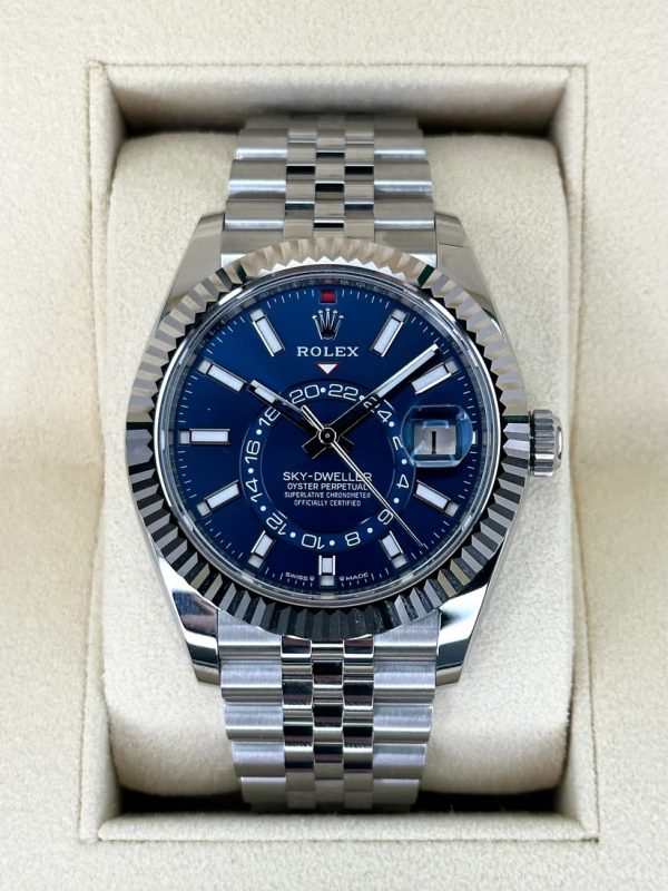 【Super Clone】RLX Sky-Dweller 42mm 336934-0005/0006 Stainless Steel Blue Dial Jubilee