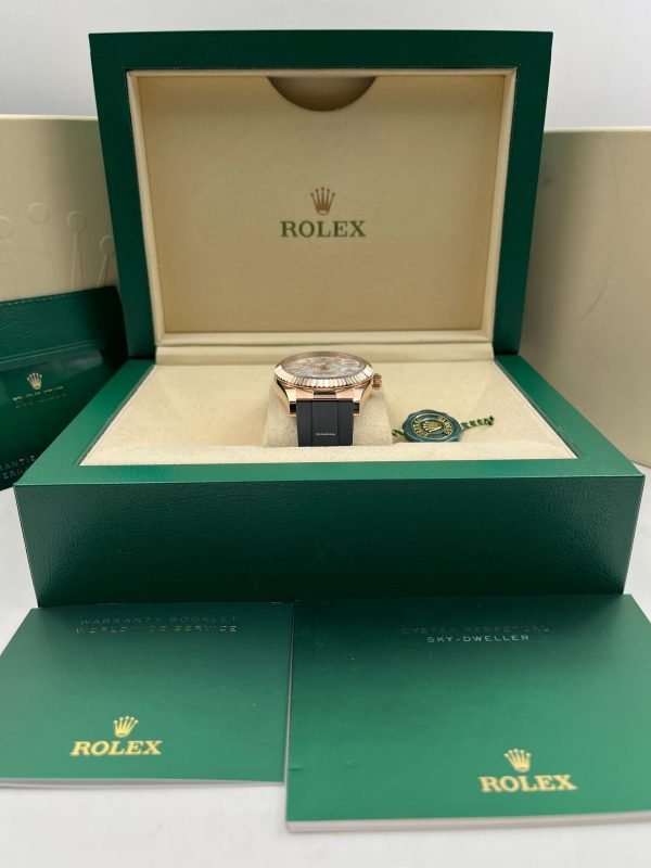 【Super Clone】RLX Sky-Dweller 42mm Rose Gold White Dial Oysterflex - 336235