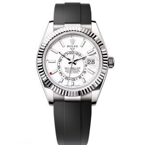 【Super Clone】RLX Sky-Dweller 42mm White Gold White Dial Oysterflex - 336239