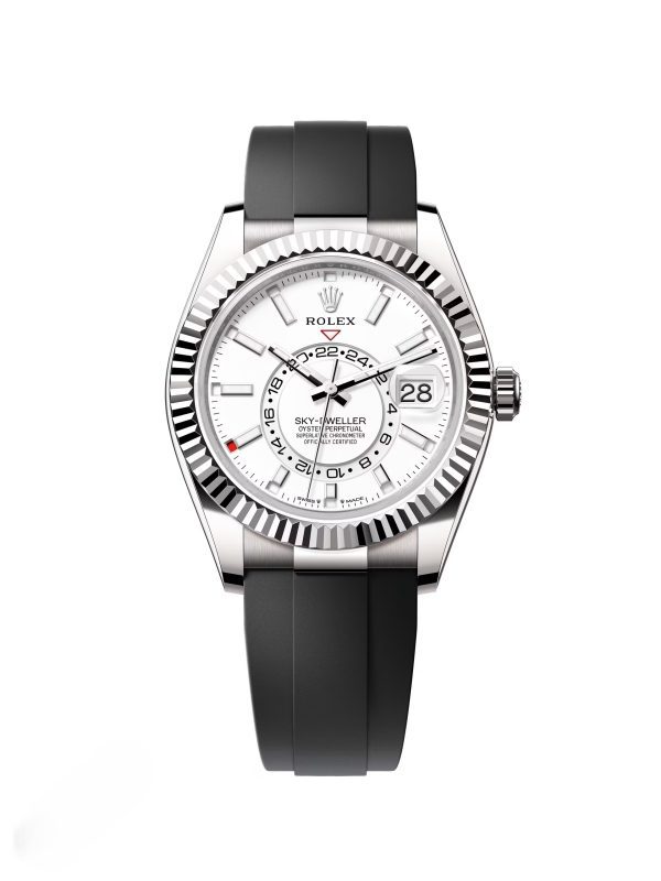 【Super Clone】RLX Sky-Dweller 42mm White Gold White Dial Oysterflex - 336239
